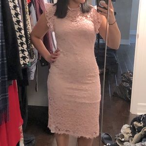 Blush Pink Lace Cocktail Dress Size 4